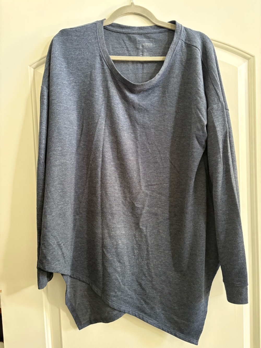 Sonoma Heather Slate Blue Asymmetric Hem Pullover